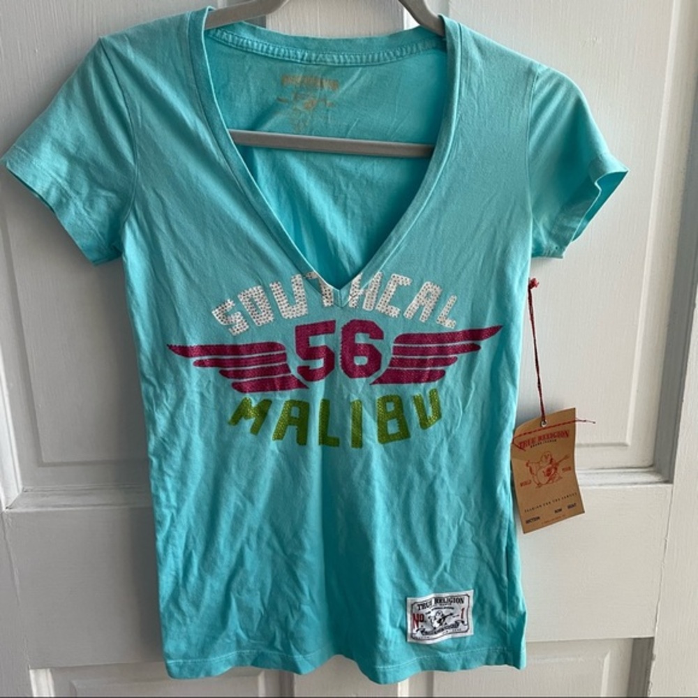 True Religion V Neck Tee
